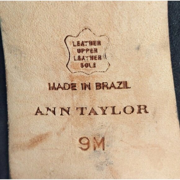 Ann Taylor Brown Suede Pumps Heels Shoes Leather Croc Straps Size 9M Career - Picture 13 of 14